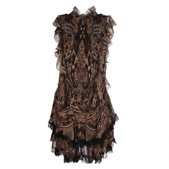 ETRO Paisley Print Dress In Black & Brown (Bag included)